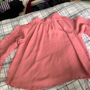 Flouncy open shoulder Blouse Top